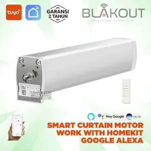 BLAKOUT Smart Curtain Motor (Remote) + Rail 2,2m Gorden Pintar Otomatis