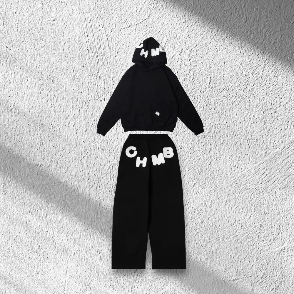 1set HOODIE & SWEATPANTS HITAM