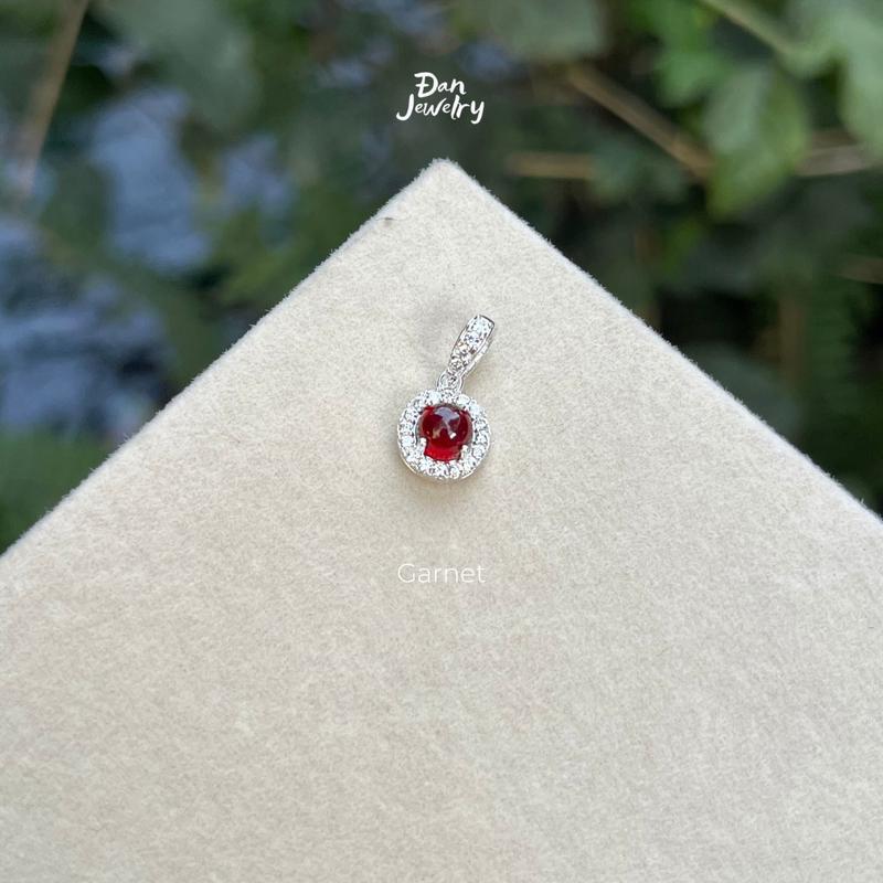Dây chuyền nữ bạc 925 đá tròn Moonstone, garnet, aquamarine - Đan Jewelry - Dây chuyền Nguyệt quang - Xinh xắn, dễ thương DCNQ1 (Mua một, tặng một hộp đựng trang sức + nước rửa bạc miễn phí) 6