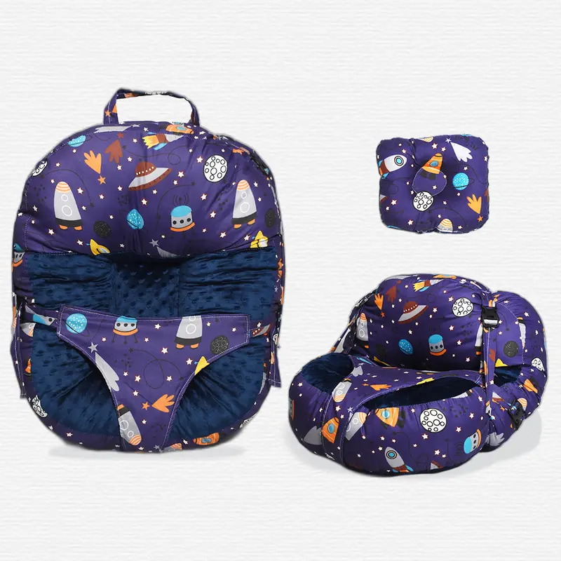 Sofa Bayi DUDUK MINKY DOT SUPER LEMBUT JUMBO Multifungsi Dengan Gesper Pengaman Free Bantal Peyang dan Tas 7