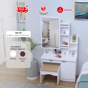 Set Meja Rias Kaca dan Kursi Aestetic MR08 - DEKOIDEA.ID - Furnitur Furniture
