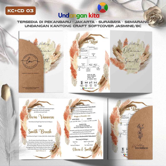 Gambar (100Pcs) Undangan Kita Undangan Pernikahan Kantong Craft Jasmine Gliter Softcover Aethestic Elegan - KC+CD 02 dari Undangan Kita Kota Administrasi Jakarta Barat 5 Tokopedia
