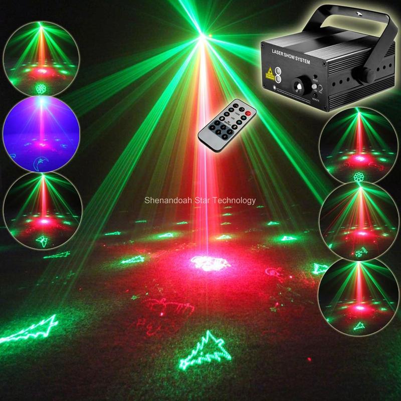 ESHINY Remote Mini Blue Led R&G Laser 24 Christmas Patterns Projector ...
