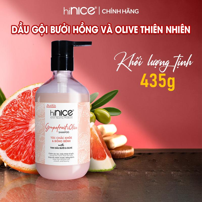  Dầu Gội Tinh Dầu Bưởi Hồng Và Olive hiNICE Grapefruit & Olive shampoo Hỗ Trợ Giảm Mụn Da Đầu & Tóc Bồng Bềnh 
