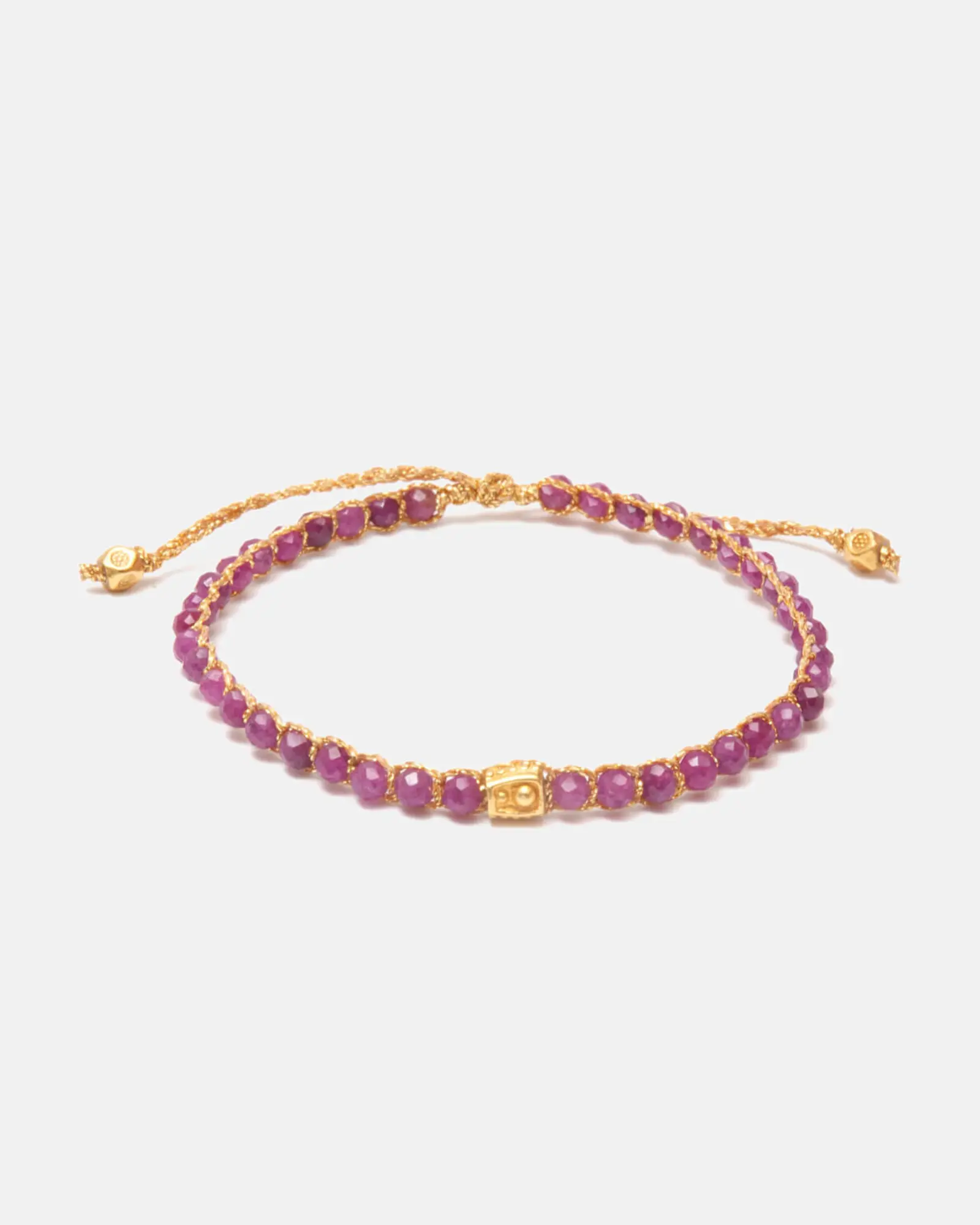 Ruby Original Bracelet I Batu semi Permata Asli Tali Gold