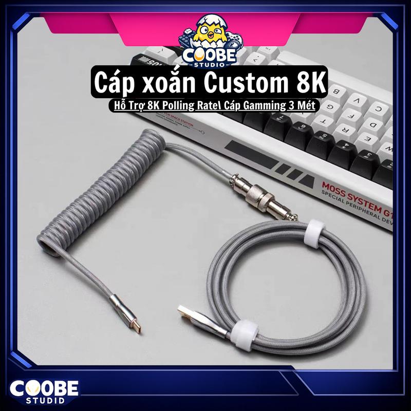 Cáp Xoắn Custom Cho Bàn Phím Cơ Bàn Phím HE - Hỗ Trợ 8K Polling Rate - Cáp Thể Thao Điện Tử - CoobeStore