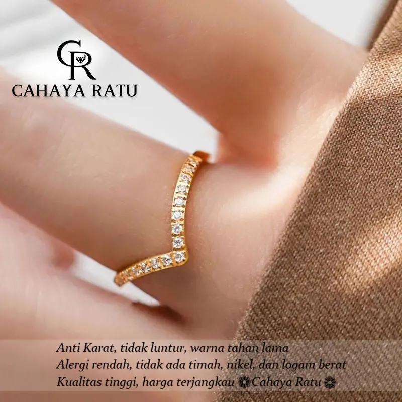 10 CR • Cincin Titanium Asli Ori Wanita Anti Karat Mewah Elegan Aesthetic Korean Style Model Baru 2024 Perhiasan Promise Ring (Stok Terbatas) 8