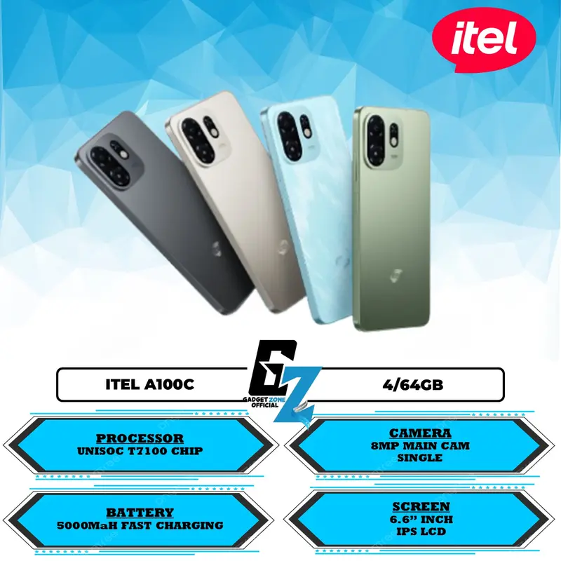ITEL A100C 4GB 64GB READY ALL WARNA GARANSI RESMI