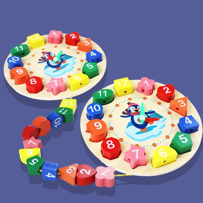 [IM] Mainan Edukasi Dini Bentuk Jam Putar / Sensory Educatiton Geometri Bentuk Bangun Ruang / Puzzle Angka Jam / Mainan Montessory Clock / Puzzle Kayu Unik 3