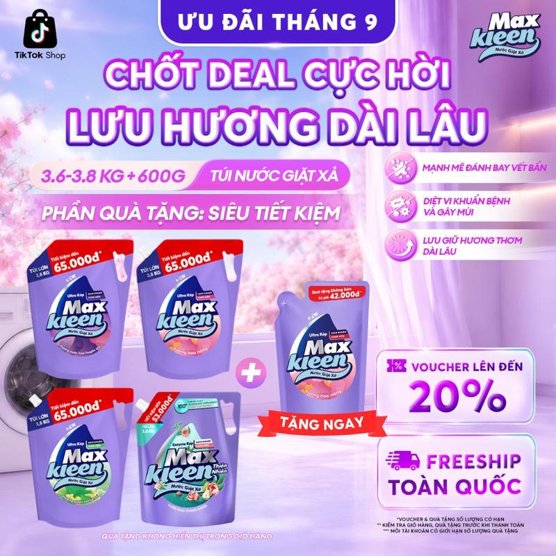 Nước Giặt Xả Làm Sạch Maxkleen Hương Huyền Diệu/ Hoa Nắng/ Vườn Sớm Mai/ Thiên…
