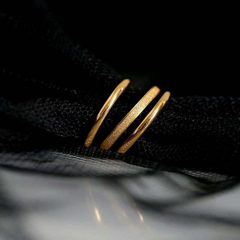 Product Introduction of Women's Rings Set New Fashion and Simplicity Titanium Steel Ring Three Piece Set Polished Stainless Steel Rings 18