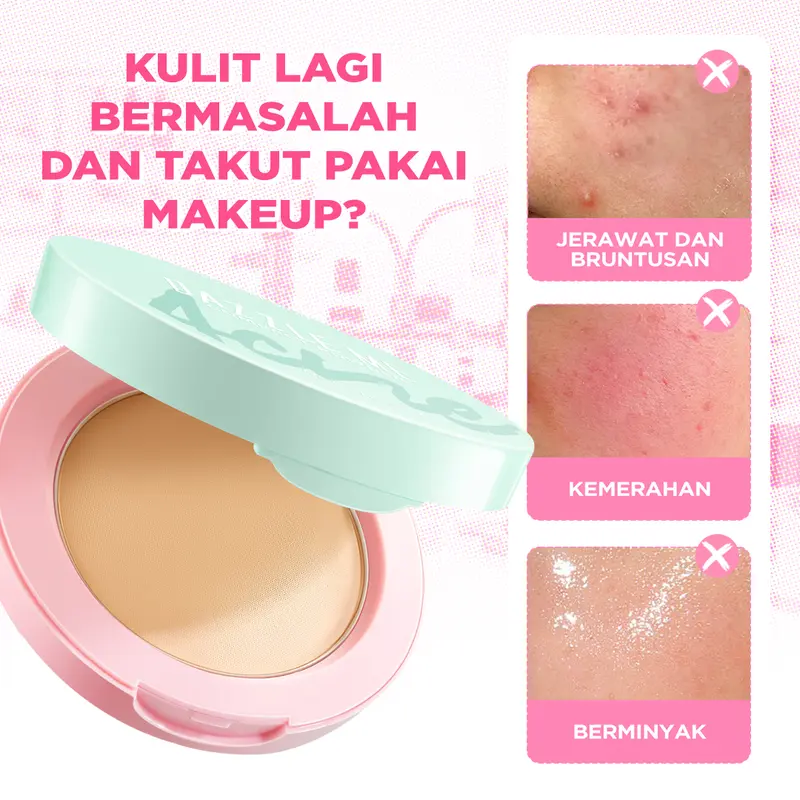 [PAKET MAKEUP 3PCS] DAZZLE ME Acne Armor Makeup Bundle Acne Soothing Setting Spray Flawless Flex Compact Powder Cushion Acne-Prone Friendly Tahan Lama Untuk Kulit Berjerawat 4