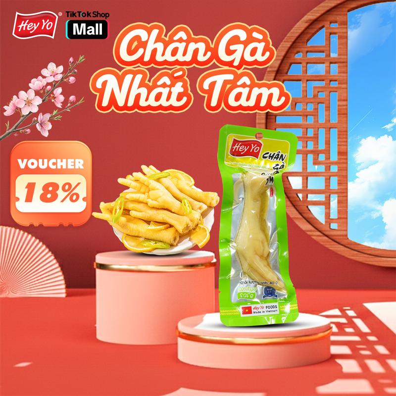  HEY YO Chân Gà Cay Nhất Tâm 40g Chân Gà Ngâm Ớt Xanh Thơm Ngon Chất Lượng Sản Phẩm Việt Nam Đảm Bảo VSATTP Vị Chua Cay Đậm Vị Phù Hợp Ăn Được Cay Mặn 