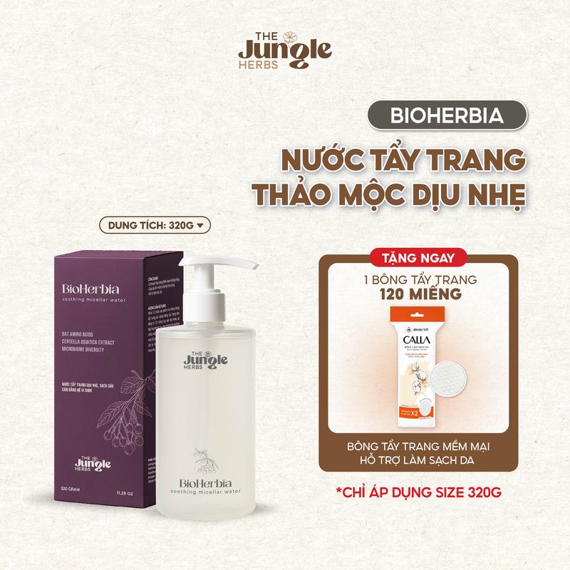 Nước tẩy trang thảo mộc dịu nhẹ hỗ trợ cân bằng hệ vi sinh BioHerbia - The Jungle Herbs