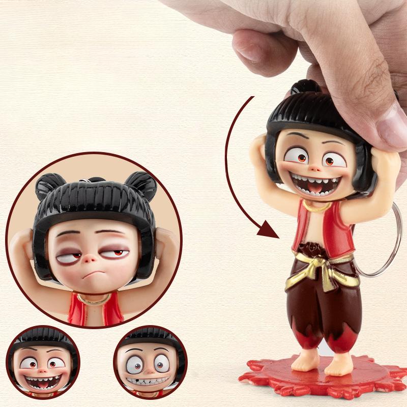 Đồ Chơi Thay Đổi Khuôn Mặt Nezha, Móc Chìa Khóa, Mặt Dây Chuyền Sáng Tạo, Dễ Thương Và Vui Nhộn, Thay Thể Hiện Thái Độ Theo Ý Muốn 2