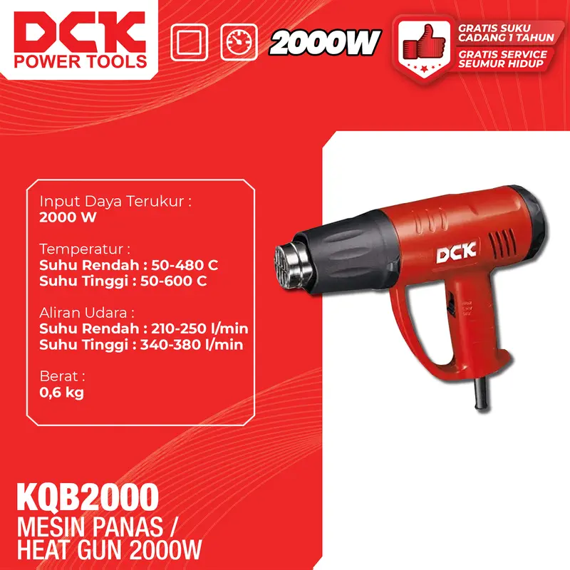 DCK Mesin Pemanas Suhu / Heat Gun 2000 Watt KQB2000
