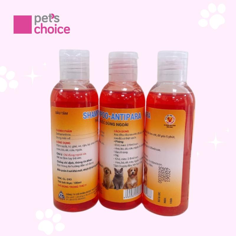 Sữa tắm cho chó mèo SAMPOO ANTIPARA 100ml 4