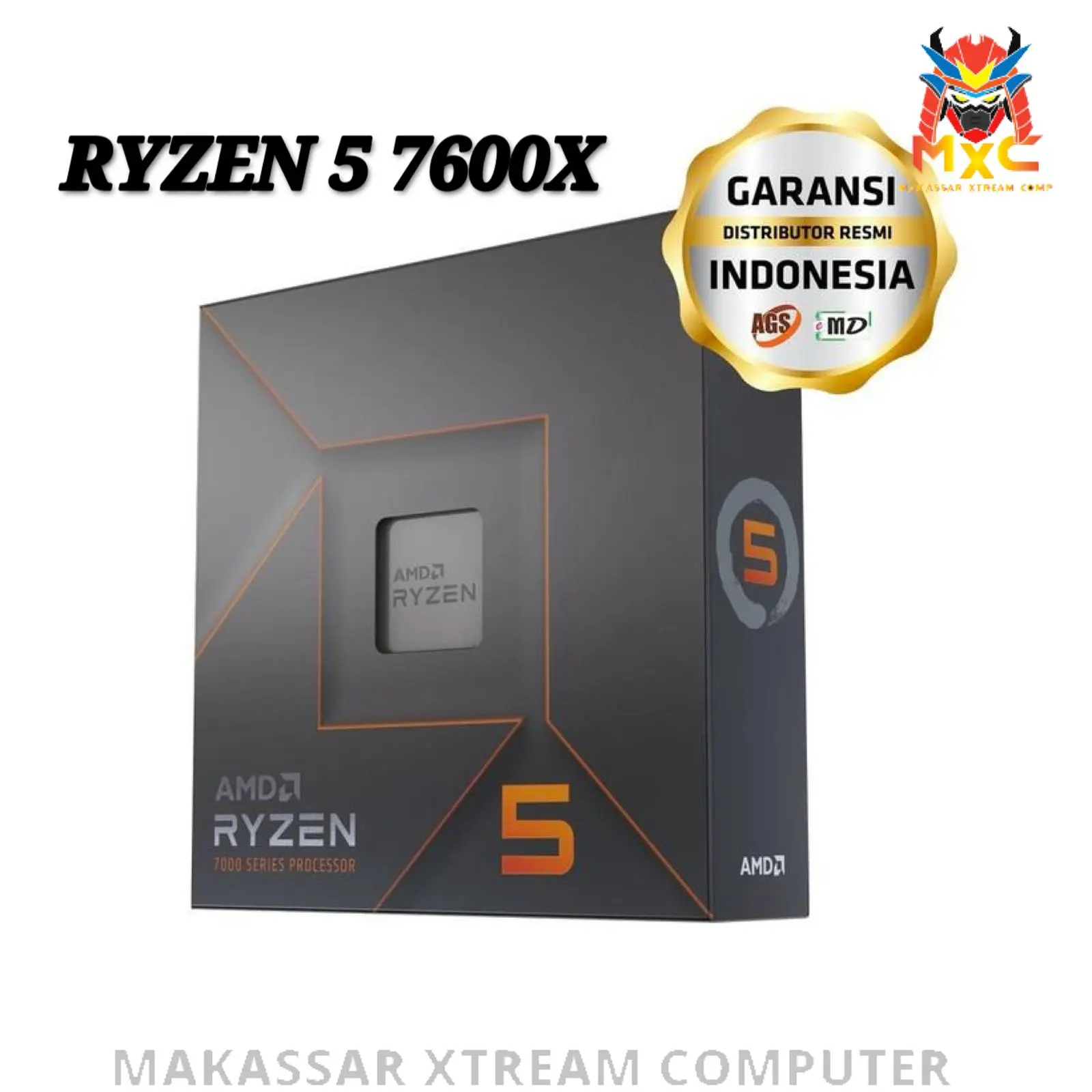 AMD Ryzen 5 7600X 6 Cores 12 Threads AM5 Up to 5.3GHz AM5 BOX RESMI