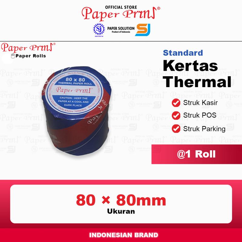 Kertas Thermal Struk 80x80mm Paperpryns Standard (@1 Roll) 0