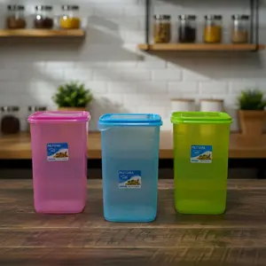 3 pcs Toples Jayn KMP Serbaguna Warna Warni Food Grade 1000ml, 800ml, 500ml - Plastik, Penyimpanan