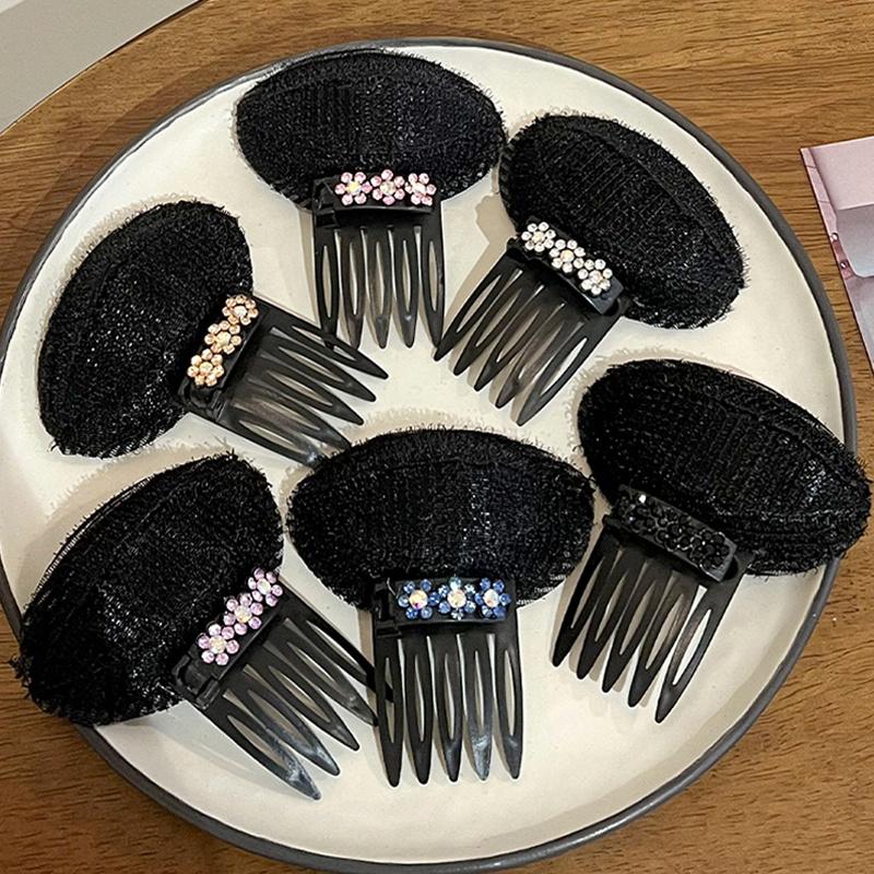 Product Introduction of Girls and Girls Fluffy Sponge Mat Hair Styling Sponge Mat Forehead Clip Princess Rhinestone Flower 1