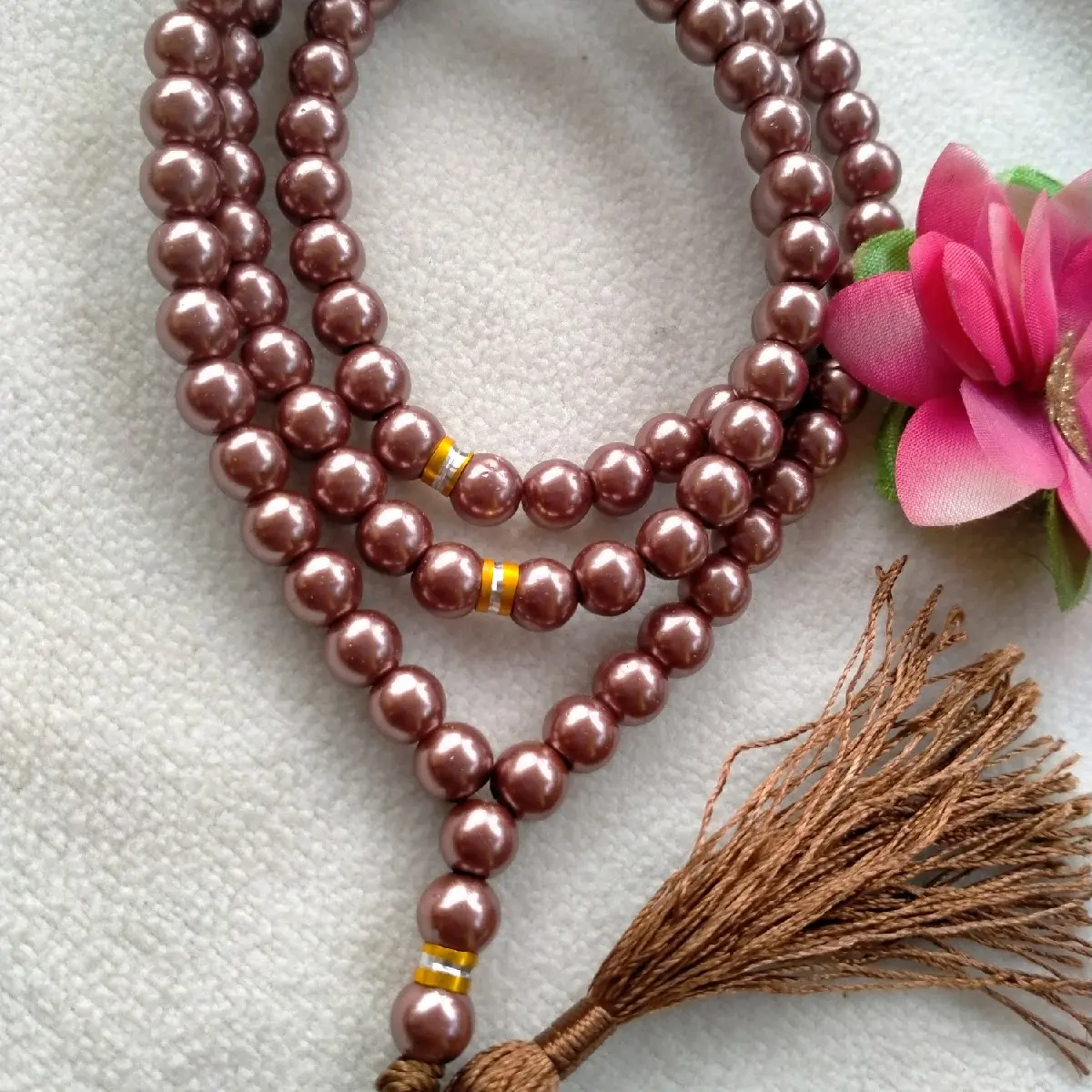 Tasbih Mutira Sintesis 8mm Tasbih Panjang 99 butir Mutiara