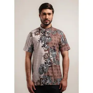 MOC Kemeja Koko Lengan Pendek Pria Modern Fit SCAFO - BEIGE