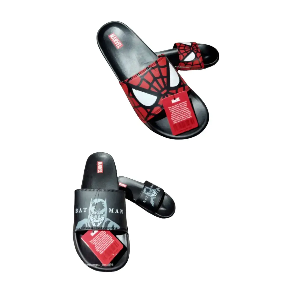 Sandals & Flip Flops sandal premium sandal slide on pria wanita baim sandal selop smile anak laki2 sneakers batman sendal spiderman warna 9–12 hitam