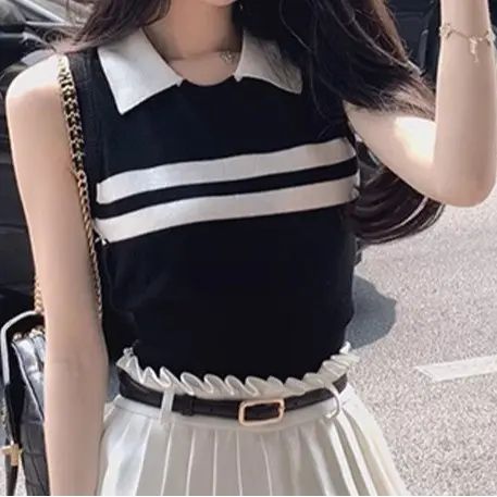 AJW [RP] Basic Top Knit | Vest Rajut Wanita Premium | Baju Rajut Wanita | Kaos Rajut Remaja Kekinian | Atasan Rajut Remaja Sleeveless Tanpa Lengan 3