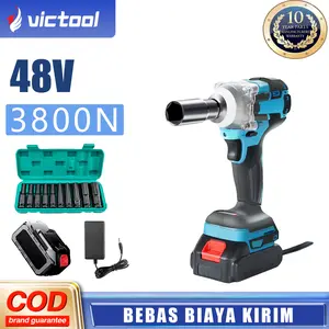 【COD】 Victool 48V Brushless Impact Wrench Bor Dampak Nirkabel, 3800NM untuk Baut Otomotif