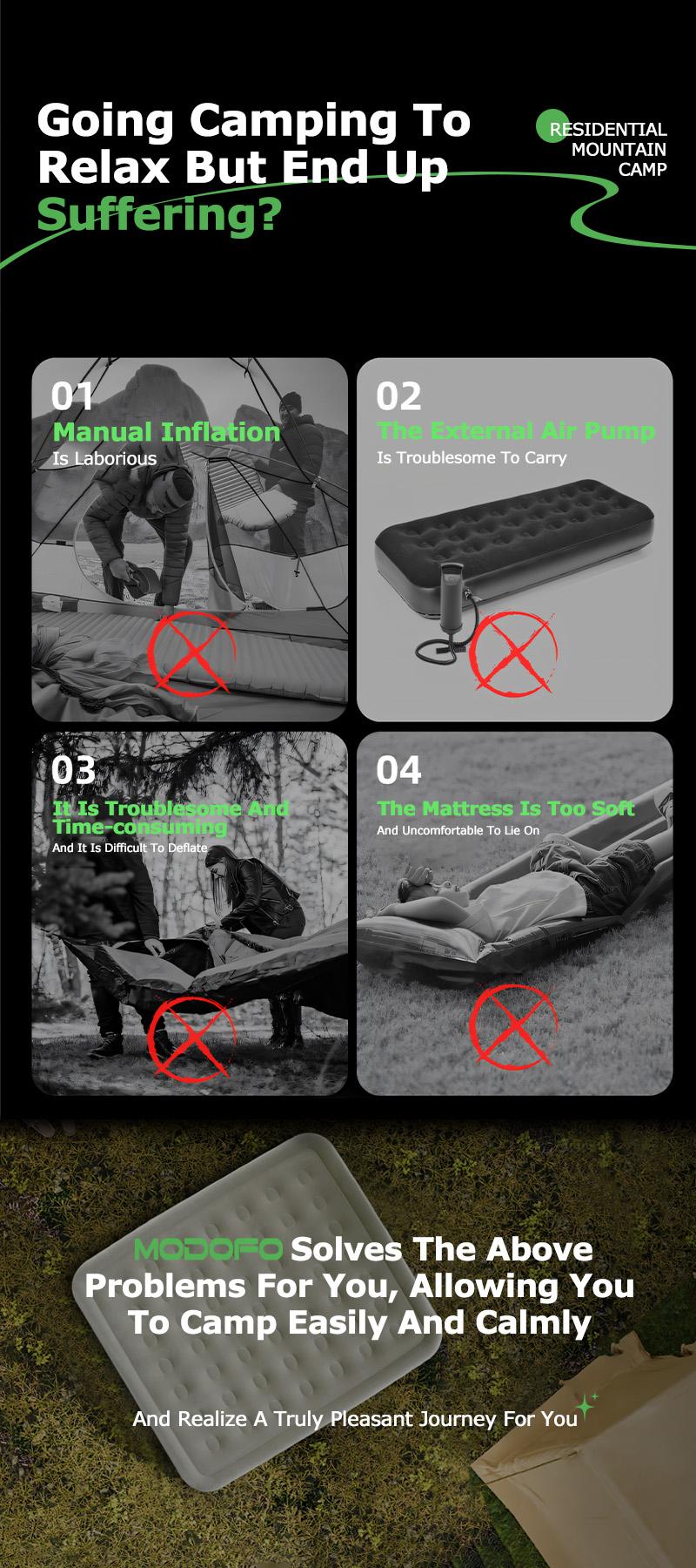 【Subsidi Ongkir】MODOFO kasur angin pompa otomatis Kasur pompa lipat kasur tiup Queen kasur angin camping perjalananSize Paket Kasur Tiup Matras Kemah Indoor dan Outdoor (Termasuk pompa udara otomatis) kasur tenda camping Tidur