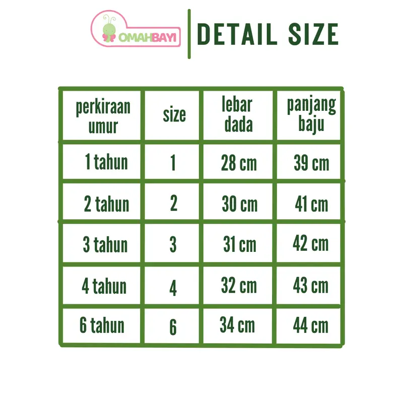 OMAHBAYI - Kaos Anak Perempuan Bahan Cotton Combad Umur 1 sampai 6 tahun 7