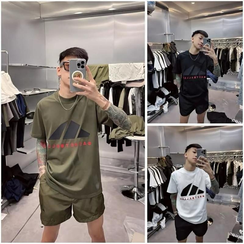 Bộ cộc đen xám tam giác bản in nổi chất cotton lạnh dành cho nam nữ from unisex