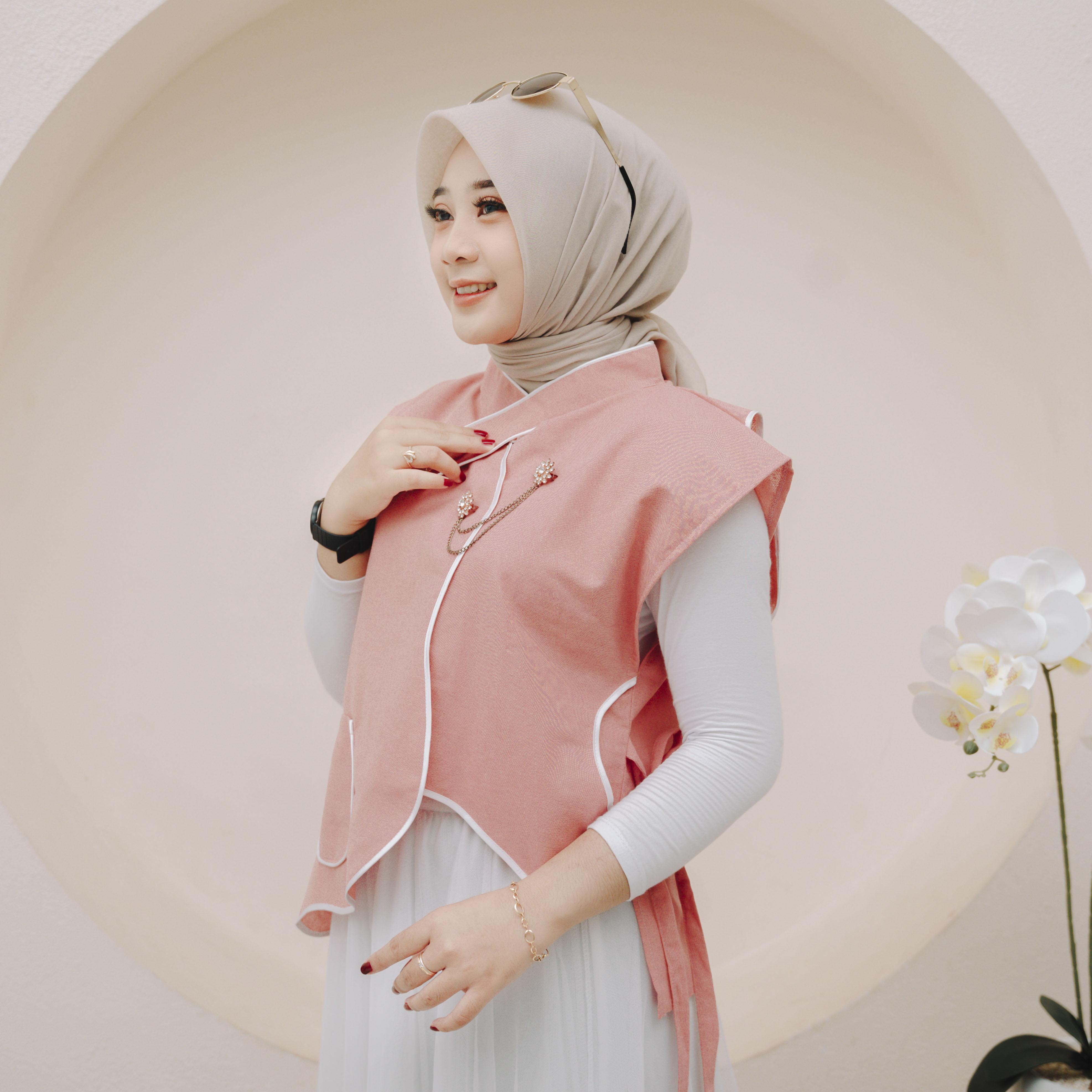 MICA Vest TOP Atasan Linen Wanita Semi Crop