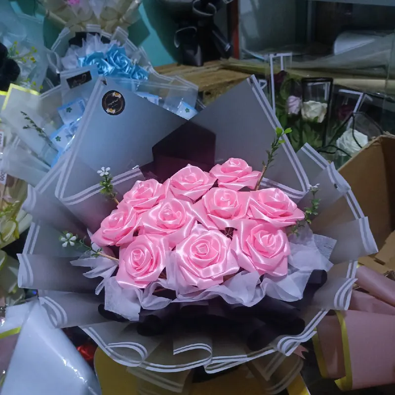 buket bunga pita satin murah meriah 7