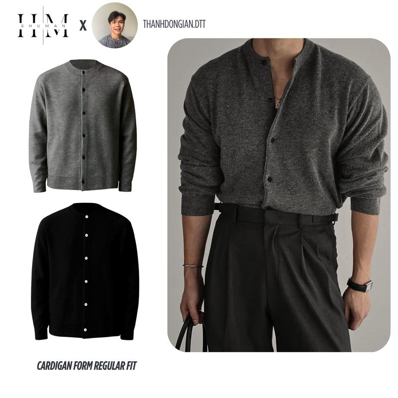 SIXHUMAN X Thành Đơn Giản Áo cardigan nam dài tay chất vải len tăm cao cấp form regular fit SIXHUMAN HMK02