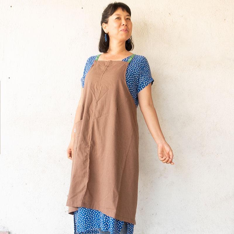 Linen apron masak (Mocha)