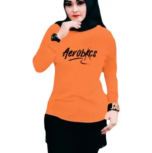 KAOS OLAHRAGA ATASAN WANITA MUSLIMAH SENAM GYM FITNESS RUNNING LENGAN PANJANG Sport Top Sporty
