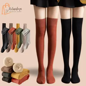 Kaos Kaki Panjang Over Knee Wanita - Desain Trendy Hangat Anti Dingin, Nyaman untuk Winter Fashion, Daily Wear & Kuliah