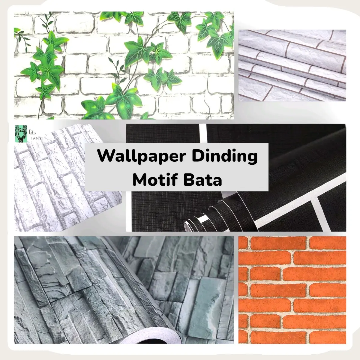Wallpaper Dinding Kamar Motif Bata Pvc Kertas Stiker