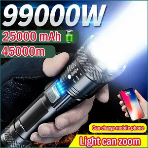 [G-SPEEDS]Senter  LED 10000 Lumens Tactical Rechargeable Zoomable dengan Powerbank – Lampu Senter Multifungsi