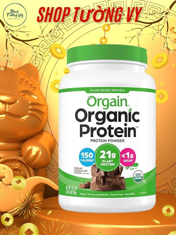 Hàng Mới Date 11 27 Bột Protein thuần chay hữu cơ Orgain Vị Socola 920g . Hàng Nội Địa Mỹ Bay Air