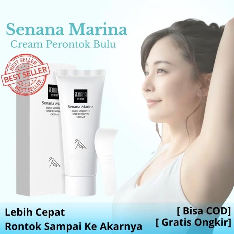 Krim Penghilang Bulu Senana Marina untuk Ketiak, Kaki, dan Kemaluan - Kering, Muka Perontok Removal tanpa Wax / Waxing 1