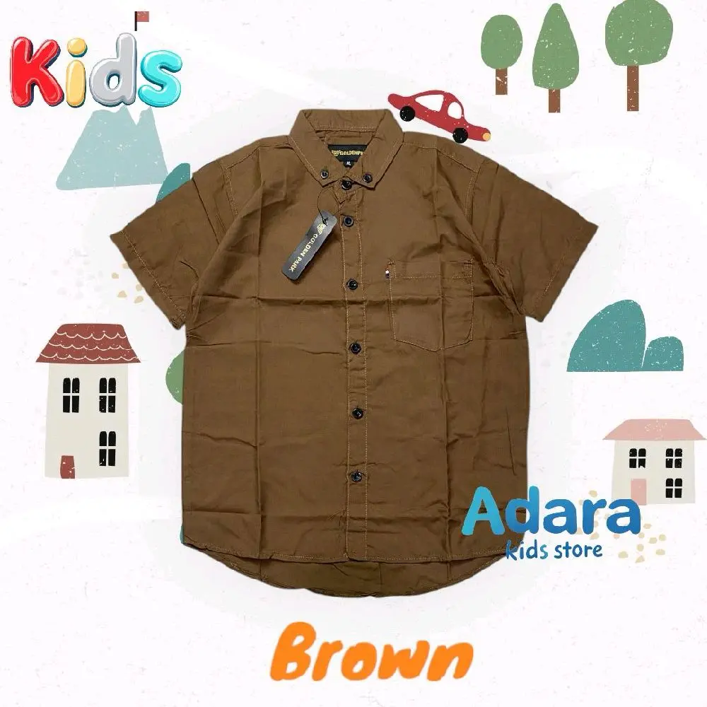 Atasan Anak Laki-Laki Kemeja Anak Tanggung Warna Hitam