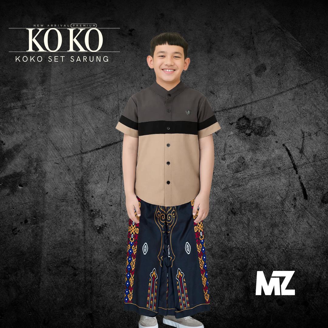 MZ SET Sarung Instans Koko Anak Laki-Laki Umur 1-8th Lengan Pendek Bahan Soft Kualitas Premium