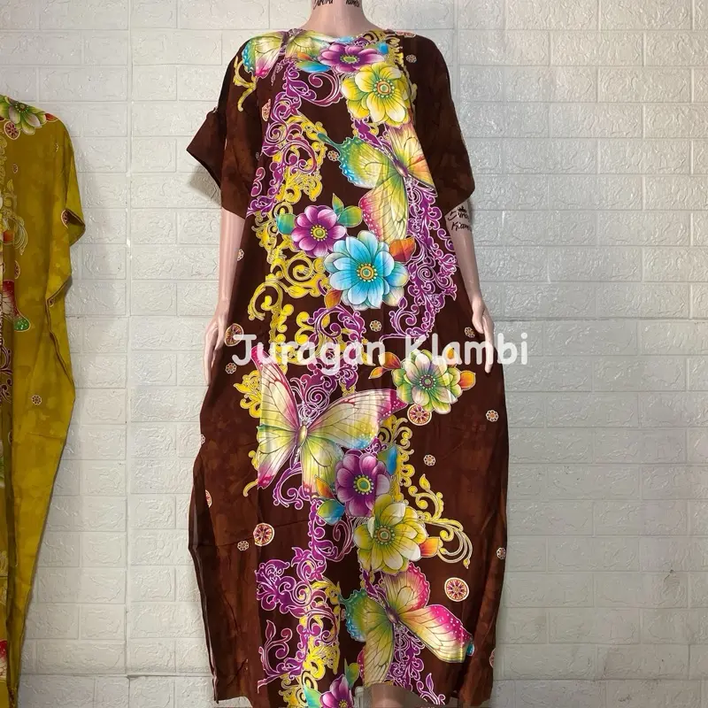 LONGDRESS KALONG JUMBO LD 145 KENCANA UNGU LABEL BIRU Casual Wanita Baju Nyaman 4