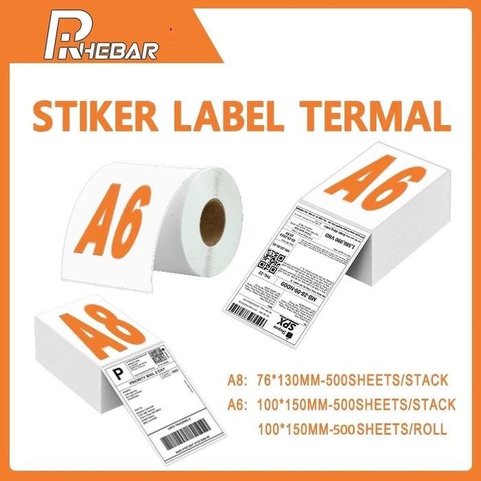Promo Label resi termal 76x130mm 100x150mm 80x60mm Stiker kode batang ...