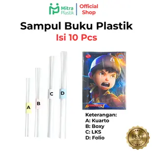 isi 10 pcs Sampul Buku Plastik Quarto Folio Boxy Big Boss LKS Bening atk stationery