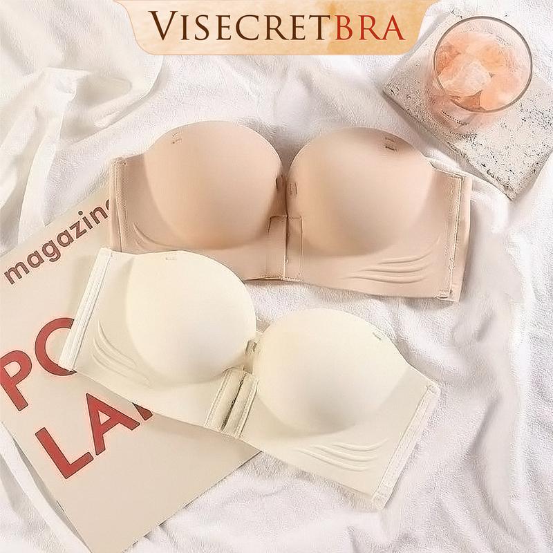 Áo Lót Nữ Áo Bra Nữ Su Đúc Cài Trước Không Dây Mút Dày Nâng Độn Vòng 1 Tạo Khe Không Gọng Chống Xệ Gom Quả Chống Tụt Bảng Lưng To Che Mỡ Lưng Hạn Chế Lộ Viền -- VN240201