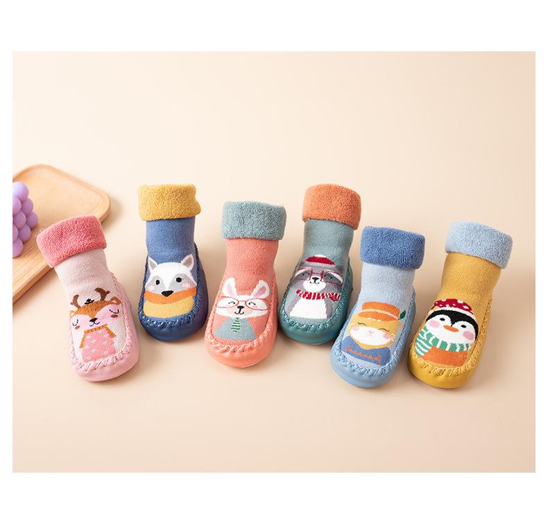 Product Introduction of Baby Sock Shoes, Non-Slip Spring and Autumn New Baby Class a Thickened Male and Female Middle Tube Children's Socks, Room Socks 27